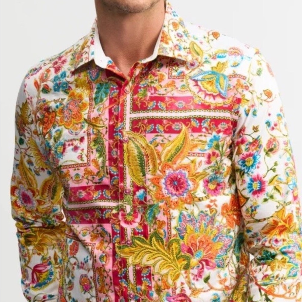 Robert Graham Multicolor  GIVERNY FLOWERS LIMITED EDITION Sz L $398 NWT - Picture 3 of 16